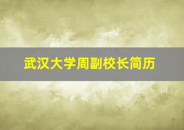 武汉大学周副校长简历