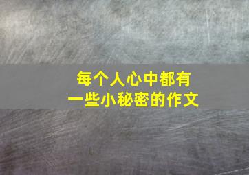 每个人心中都有一些小秘密的作文