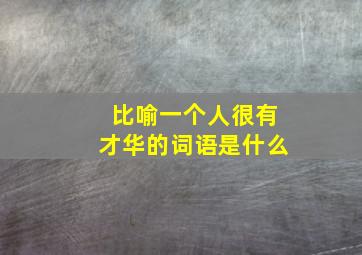 比喻一个人很有才华的词语是什么