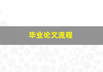 毕业论文流程