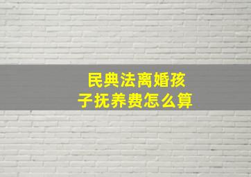 民典法离婚孩子抚养费怎么算