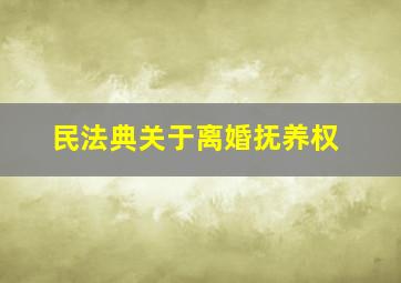 民法典关于离婚抚养权