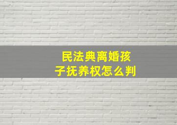 民法典离婚孩子抚养权怎么判