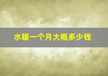 水暖一个月大概多少钱