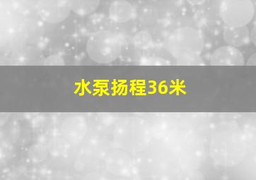 水泵扬程36米