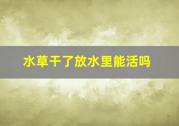 水草干了放水里能活吗