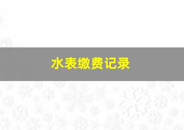 水表缴费记录