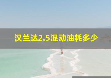 汉兰达2.5混动油耗多少