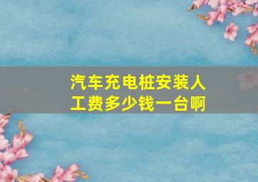 汽车充电桩安装人工费多少钱一台啊