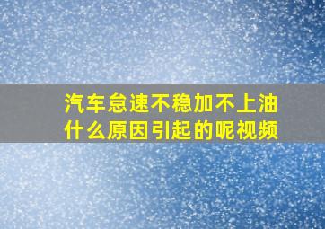 汽车怠速不稳加不上油什么原因引起的呢视频