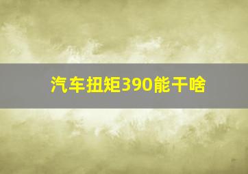 汽车扭矩390能干啥