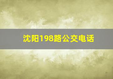 沈阳198路公交电话