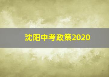 沈阳中考政策2020