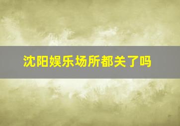 沈阳娱乐场所都关了吗