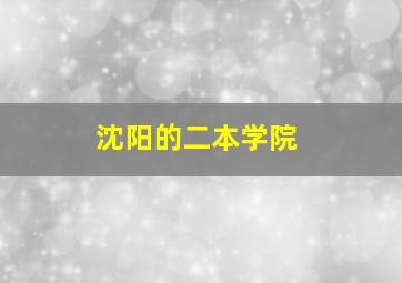 沈阳的二本学院