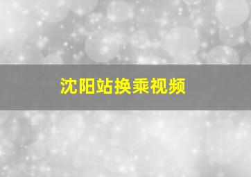 沈阳站换乘视频