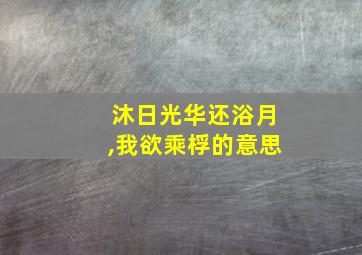 沐日光华还浴月,我欲乘桴的意思