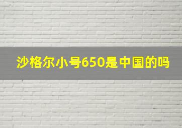 沙格尔小号650是中国的吗