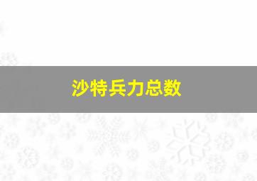 沙特兵力总数