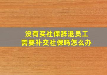 没有买社保辞退员工需要补交社保吗怎么办