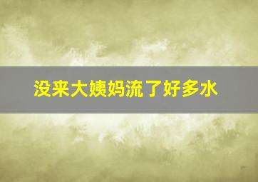 没来大姨妈流了好多水