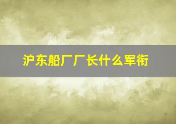 沪东船厂厂长什么军衔