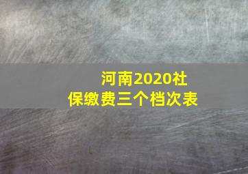 河南2020社保缴费三个档次表