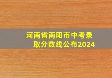 河南省南阳市中考录取分数线公布2024