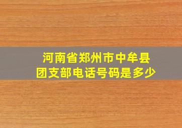 河南省郑州市中牟县团支部电话号码是多少