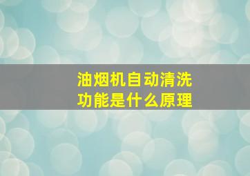 油烟机自动清洗功能是什么原理