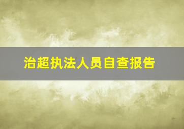 治超执法人员自查报告