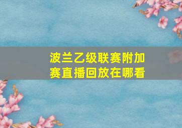 波兰乙级联赛附加赛直播回放在哪看