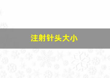 注射针头大小