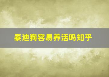 泰迪狗容易养活吗知乎