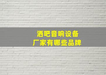 洒吧音响设备厂家有哪些品牌