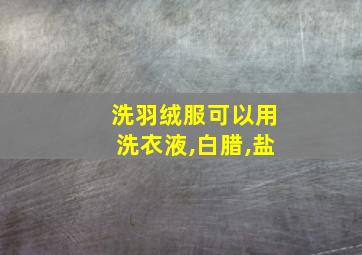 洗羽绒服可以用洗衣液,白腊,盐