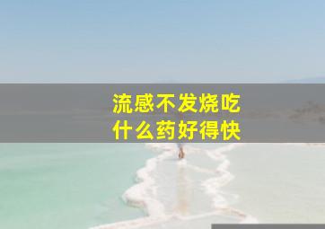 流感不发烧吃什么药好得快