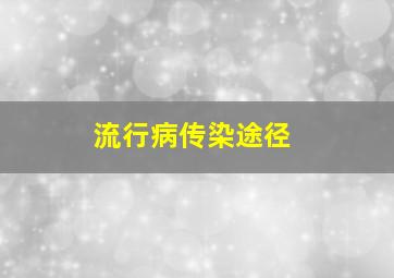 流行病传染途径