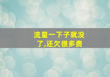 流量一下子就没了,还欠很多费