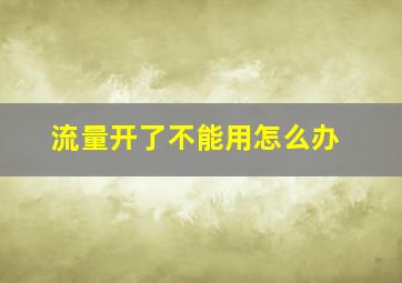 流量开了不能用怎么办