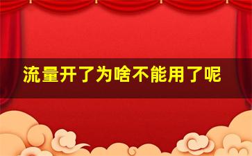 流量开了为啥不能用了呢