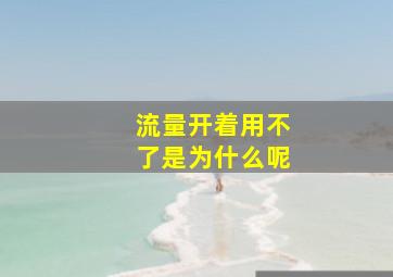 流量开着用不了是为什么呢