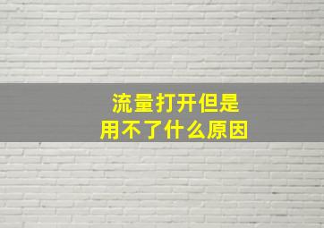 流量打开但是用不了什么原因