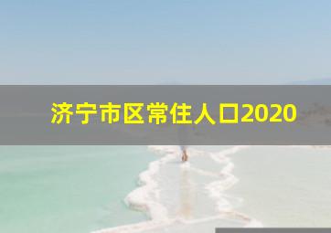 济宁市区常住人口2020