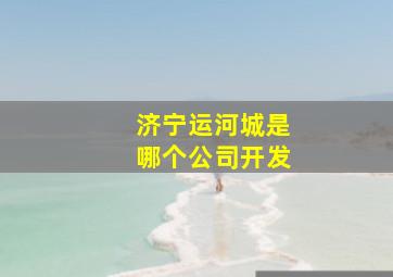 济宁运河城是哪个公司开发