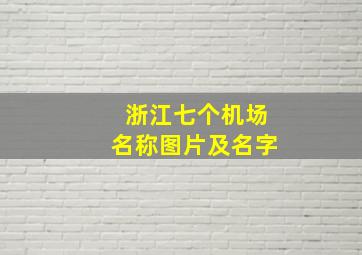 浙江七个机场名称图片及名字