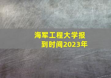 海军工程大学报到时间2023年