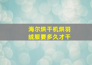 海尔烘干机烘羽绒服要多久才干