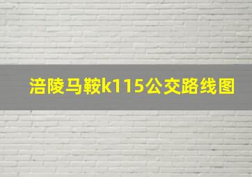 涪陵马鞍k115公交路线图