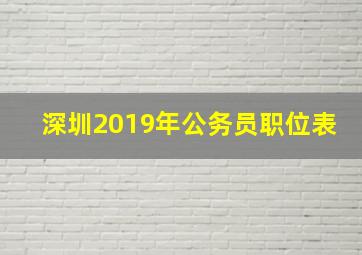 深圳2019年公务员职位表